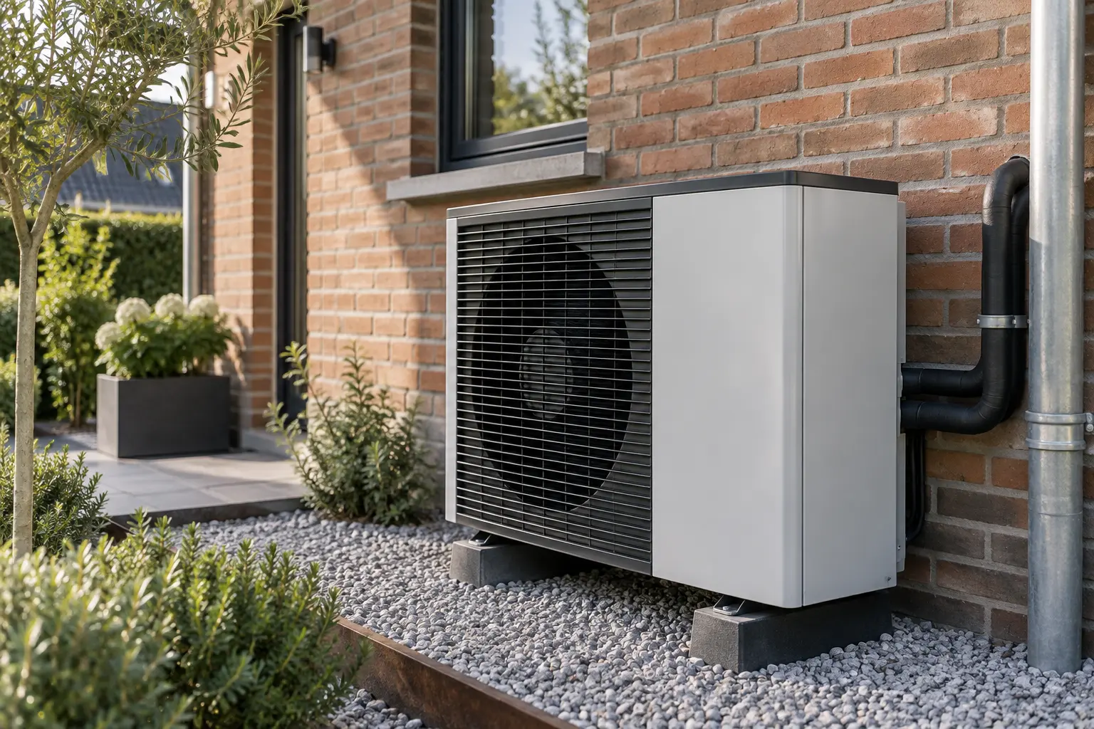 Warmtepomp bij een moderne woning
