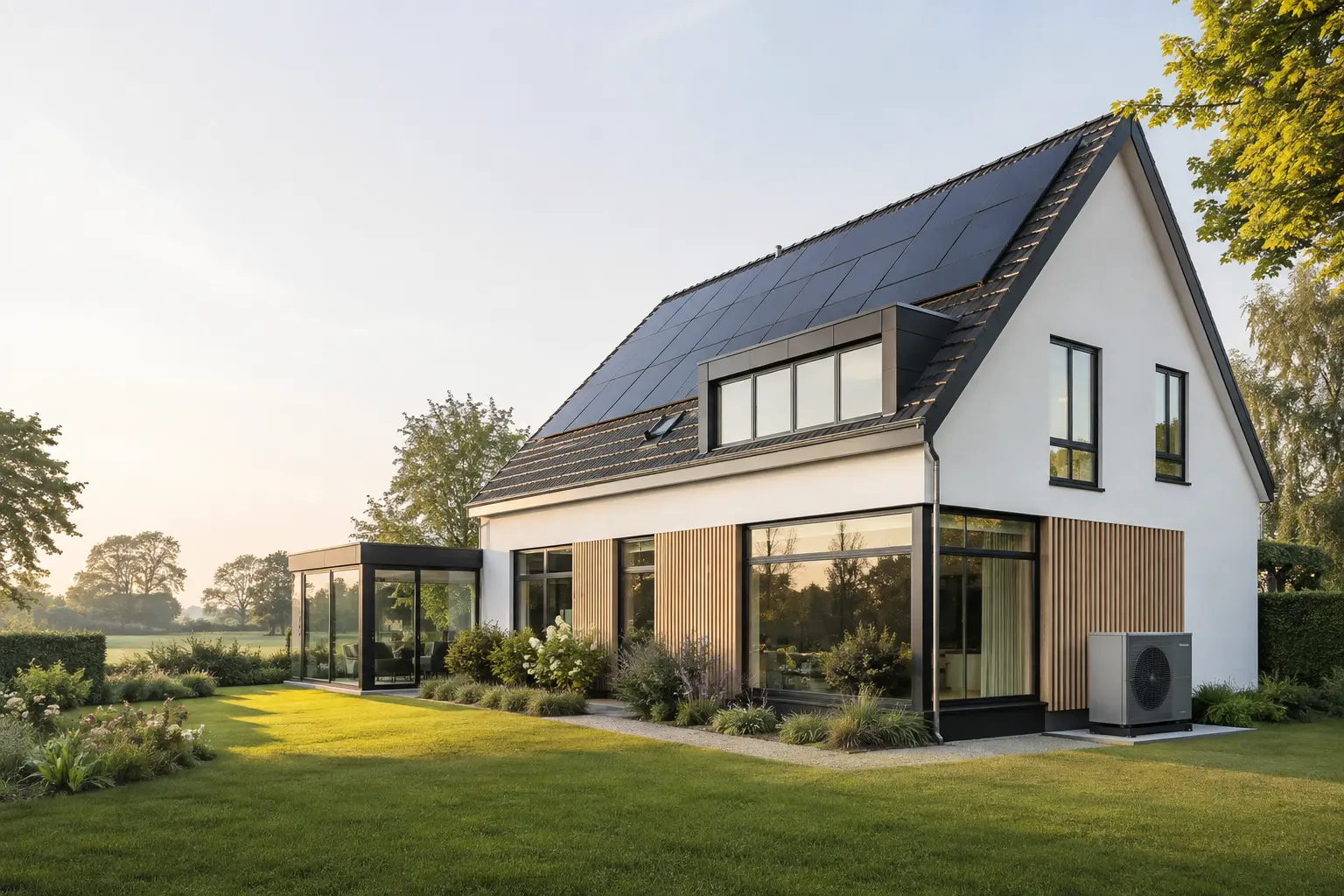 Moderne uitbreiding van een Nederlandse woning